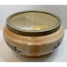 Antique Victorian Floral Ceramic Bowl Planter England Silver Rim Rose 332 - Etsy