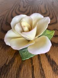 Napoleon Cream White Ivory Rose Porcelain Flower Italy | eBay