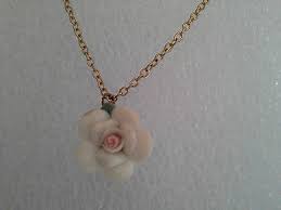 Pretty Pale Pink China Rose Pendant Necklace | eBay