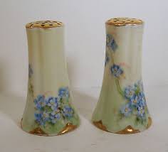 PAIR OF HEINRICH & CO BAVARIA HAND PAINTED SHAKERS BLUE FLOWERS | eBay