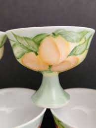 6 Handpainted Porcelain Dessert Custard Dishes signed G Ureel | eBay