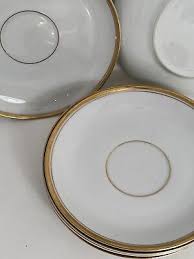 Vintage NIPPON White & Gold Lot of 6 Teacup Saucers Hand ...