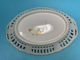 Antique 1925 Oval China Trinket Candy Nut Dish Iridescent ...