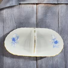 Vintage Chooziez Poland Porcelain Blue Floral Small Bowl ...