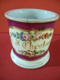 Shaving mugs occupational,old Paris made france.hand painted pink and multicolor | eBay