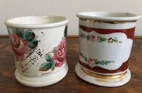 8 Antique Shaving Mugs 19th early 20th c. marked Germany, France & Leo C. Benitz | eBay