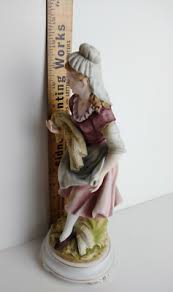 Vintage CANDREA Hand Painted 12" Porcelain Figurine Girl Carrying Wheat | eBay