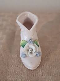 Vintage Miniature Pink Shoe w/ Flowers Germany Porcelain | eBay