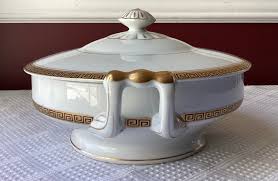 VTG Seyei Goldenkey Fine China Covered Vegetable Bowl, No ...