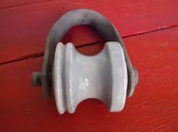Vintage Blue Grey Ceramic Porcelain Insulator. Telephone Pole, Electric Powerline; Bracket; Hardware. Roller, Dumbbell. Patio Light, Hanger - Etsy