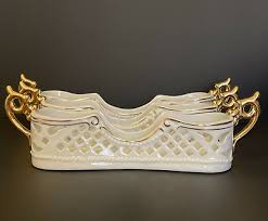 Vintage Porcelain Treasures Dragon Flatware Holders Gold ...