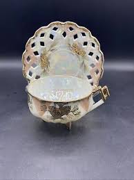 Vintage Gold Plated Pinecone Wide Mouth Japanese Lustreware Tea Cup & Saucer Set | eBay