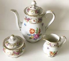 VTG US Zone Schumann Germany Empress Dresden Flowers Demitasse Tea Pot Set C &S | eBay