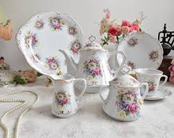 Vintage Chodziez Tea Set With Floral Pattern Gold Trim Polish Porcelain Teapot Sugar Bowl Creamer 2 Cups and Plates - Etsy