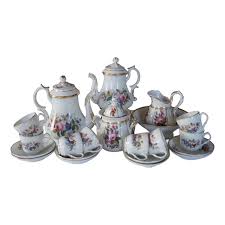 Antique Coffee Service from Porcelaine De Paris, 1870s, Set of 14 | Chairish