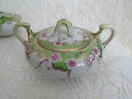 Beautiful Vintage Gold Trimmed Porcelain Creamer and Covered Sugar Bowl | eBay