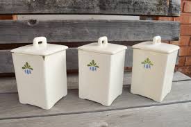 Sold Separately, Vintage Kitchen Canisters, Czechoslovakia, Flour, Sugar, Coffee, 1940s, Clay, Blue Black & Green, Gift for Her, Gift Him - Etsy