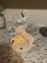 Unicorn Porcelain Lamp with Gold Accents | eBay