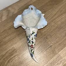 Ancienne Poche Vase Mural Bouquetière En Faïence France ...