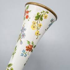 DAMAGED Halcyon Days Bilston & Battersea Enamels Bud Vase ...