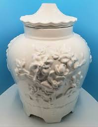 Giant Vintage Ceramic Urn or Cookie Jar, off white 14" x 11 ...