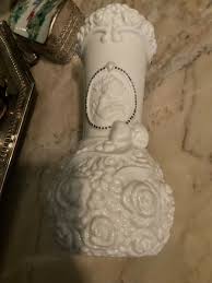 precious moments by Enesco, 1996, milk glass, white roses ...