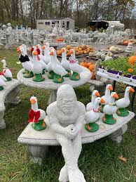 14 inch painted porch geese are here !!! $40 each come get them while they last ! Great Christmas gifts … along with thousands of other types of concrete yard statuary ….DONNAS