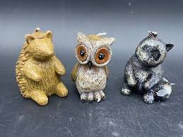 Forrest Animal Candles Raccoon Owl Porcupine Small Wax ...