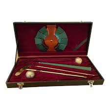 Vintage Golf Putting Briefcase Office Set- 7 Pieces | Chairish