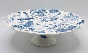 Vintage Pretty Blue and White Cake Stand Portmeirion Botanic Blue Pattern England - Etsy
