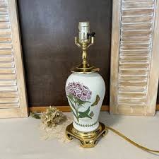 Reserved//floral Ceramic Brass Ginger Jar Lamp - Etsy New Zealand