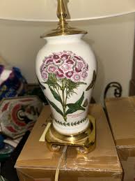 Portmeirion Botanic Garden Table Lamp Dianthus Sweet William Pattern