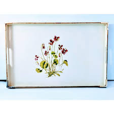 Otigari Japan Mid-Century Purple Floral Violets Tray | Chairish