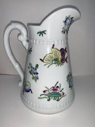 Vintage White Porcelain FLOWERS and BUTTERFLIES Small ...