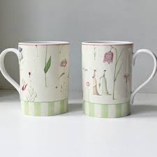 2 Portmeirion "up the Garden Path" Fine China Mugs Designed by Laura Stoddart - Etsy Australia