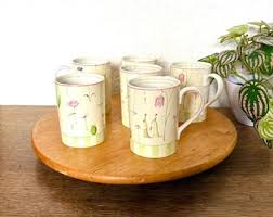 Set of 3 Vintage Portmeirion Pomona Mug/cup With Handle- Tea or Coffee Mug- Fruit Design- Made in Britain-pear, Cherry, Apricot- Rare! - Etsy