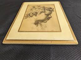 Vtg. Florentine Italian Gold Painted in White Boy Profile ...