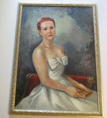 MID CENTURY PORTRAIT BEAUTIFUL WOMAN FEMALE MODEL 1950'S LARGE VINTAGE ANTIQUE | eBay