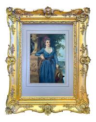 Late 19th Century "Portrait of a Standing Lady" Watercolor Painting by Sir James Dromgole Linton, Framed | Chairish