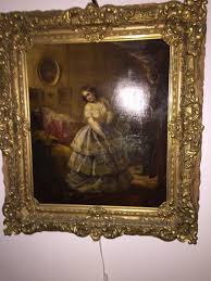 Franch Antique Beautiful Painting on canvas 19 Century | eBay