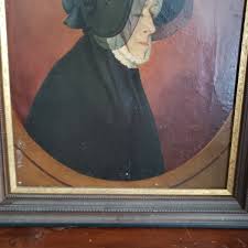 OIL PAINTING RARE EARLY PRIMITIVE WOMAN 1800S ANTIQUE ...