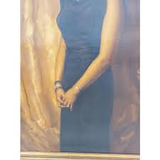 Large 1930's Full Length Portrait Painting of a Lady, Signed, Brown University Label | Chairish