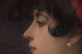 Lot - CHARLES SPRAGUE PEARCE: "PORTRAIT OF A GIRL WITH SCARF (SPANISH GIRL)"