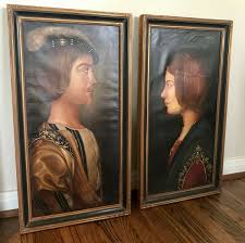 Prince and Princess" - pair of original oil paintings by Azarin of Peru | eBay