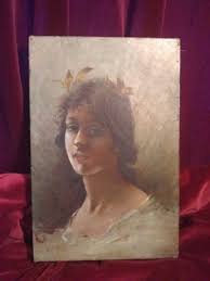 Antique Continental Oil On Canvas,Portrait of a Young Woman | eBay