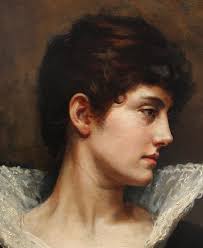 Gerald Edward Wellesley - Portrait of a Lady in a Lace Collar - British Victorian art oil painting at 1stDibs | the white lace collar vermeer, wellesley painting, wellesley painters