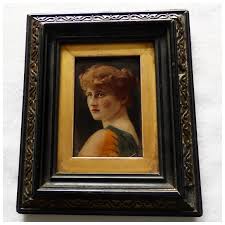 Portrait Miniature Reverse Painting. For Sale at Ruby Lane