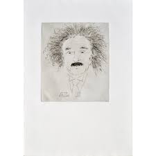 A L E" Albert Einstein Portrait #9 by Lilya Vorobey | Chairish