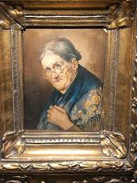 1881 Vintage Painting E.m.mirinfur The God Mother 4in W X5.5 H 5in Antique Fra | eBay