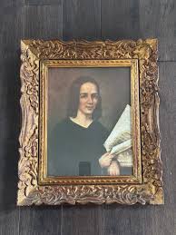 Framed Full Colored Collotype Print of a Portrait of a Lady ...